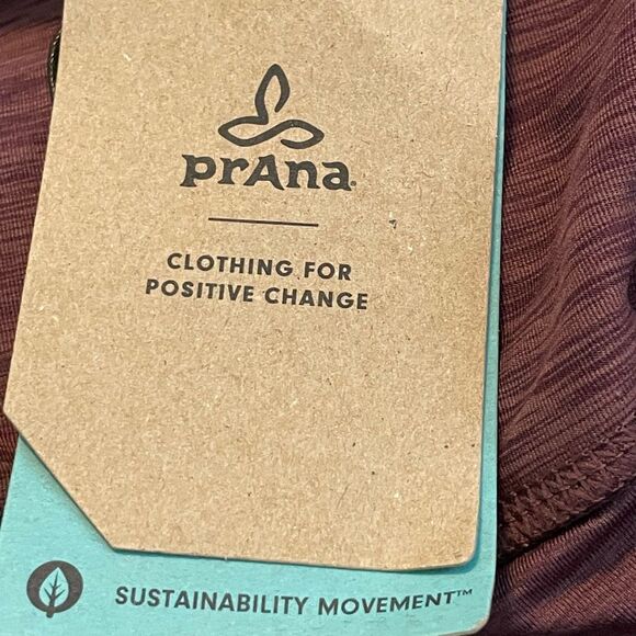 prAna Kimble Bike Shorts Burgundy Flannel Heather Stretch Knit Athletic M - Picture 5 of 7